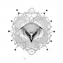 vulture circular tattoo design idea