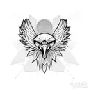 vulture circular tattoo design idea