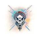 vulture with skull of animal tattoo design idea