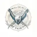 vulture with skull of animal tattoo design idea