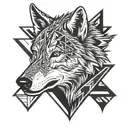 half wolf head abstract arrow  tattoo design idea