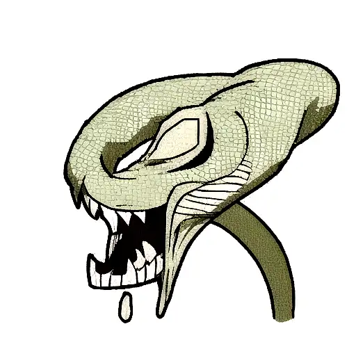 Snake Skull Water tattoo design idea
