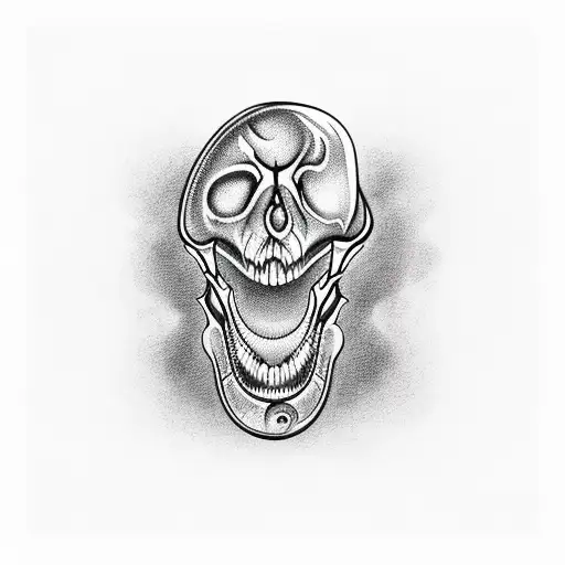 Snake Skull Water tattoo design idea