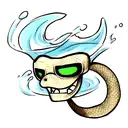 Snake Skull Water tattoo design idea