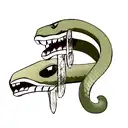 Snake Skull Water tattoo design idea
