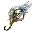 Snake Skull Water tattoo design idea