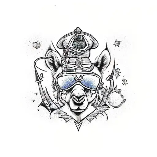 American traditional camel tattoo design idea