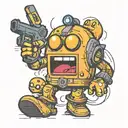 Create a platform for a Pacman-style video game of a character who recruits people with a PC and is portrayed by police. tattoo design idea