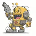 Create a platform for a Pacman-style video game of a character who recruits people with a PC and is portrayed by police. tattoo design idea