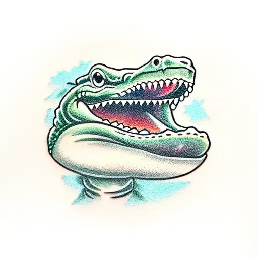 simple, lighthearted, alligator, "weirdo", funny, best friends  tattoo design idea