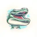 simple, lighthearted, alligator, "weirdo", funny, best friends  tattoo design idea