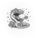simple, lighthearted, alligator, "weirdo", funny, best friends  tattoo design idea
