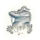 simple, lighthearted, alligator, "weirdo", funny, best friends  tattoo design idea