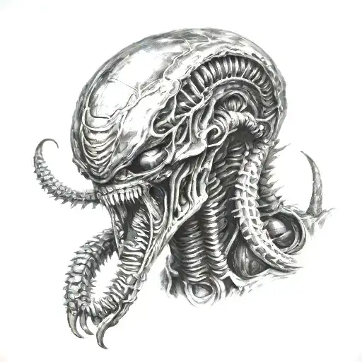 realistic xenomorph Alien from Alien movie tattoo design idea