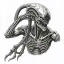 realistic xenomorph Alien from Alien movie tattoo design idea
