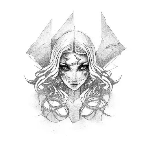 Maja as a hauntingly beautiful rockstar tattoo design idea