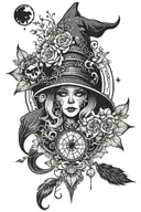 bring style incorporating witchy elements tattoo design idea