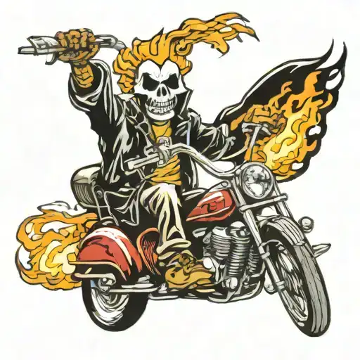 ghost rider riding a honda trike tattoo design idea