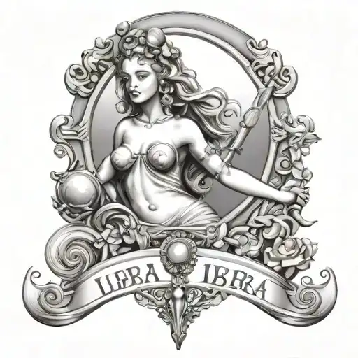 The Goddess Venus Libra tattoo design idea