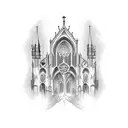 Gothic cathedral gate tattoo design idea