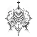 Gothic cathedral gate tattoo design idea