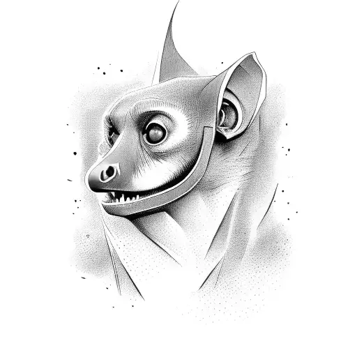 fruit bat tattoo design idea