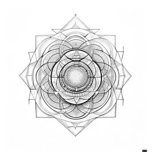 sacred geometry and science  tattoo design idea