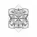 sacred geometry and science  tattoo design idea