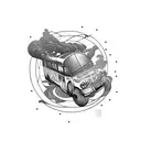 bus tattoo design idea