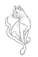 cat silhouette tattoo design idea