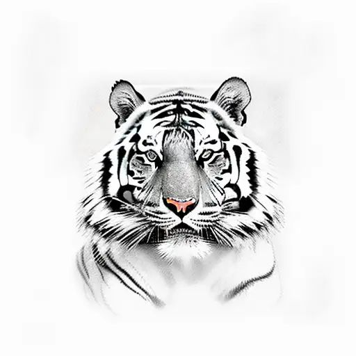Tiger black and white tattoo design idea