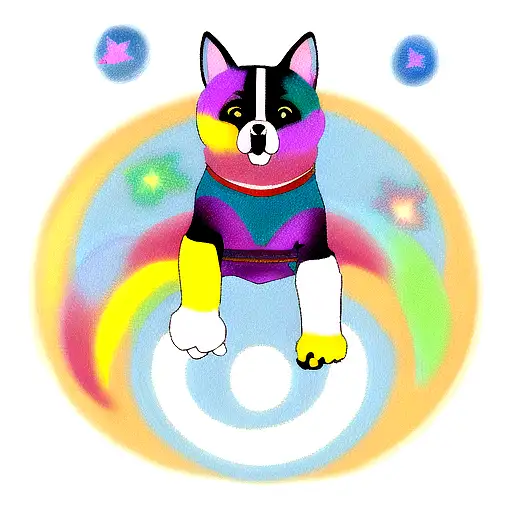 Cosmic Canine tattoo design idea