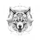 Cosmic Canine tattoo design idea