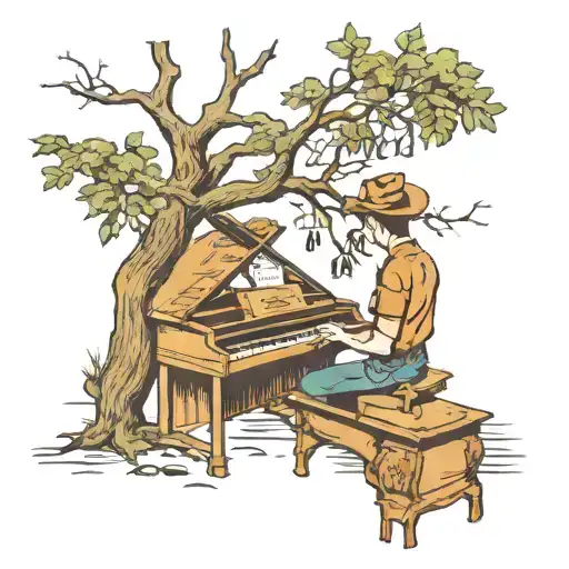 to kill a mockingbird tree with boyscout under making music notes on piano tattoo design idea
