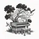 to kill a mockingbird tree with boyscout under making music notes on piano tattoo design idea