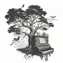 to kill a mockingbird tree with boyscout under making music notes on piano tattoo design idea