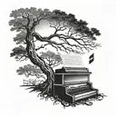 to kill a mockingbird tree with boyscout under making music notes on piano tattoo design idea