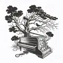 to kill a mockingbird tree with boyscout under making music notes on piano tattoo design idea
