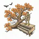to kill a mockingbird tree with boyscout under making music notes on piano tattoo design idea