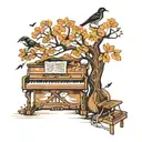 to kill a mockingbird tree with boyscout under making music notes on piano tattoo design idea