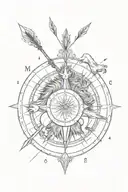 lion compass sky Phoenix arrow   tattoo design idea