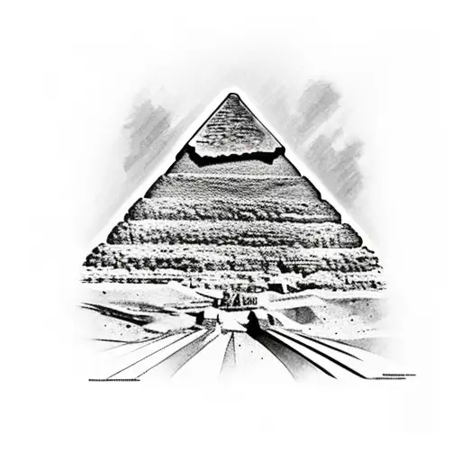 Egyptian builders building the ancient pyramids tattoo design idea