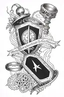 Tattoo of the 7 horcruxes from the Harry Potter movies: The Ring of Marvolo Gaunt, The Diary of Tom Riddle, The Co tattoo design idea