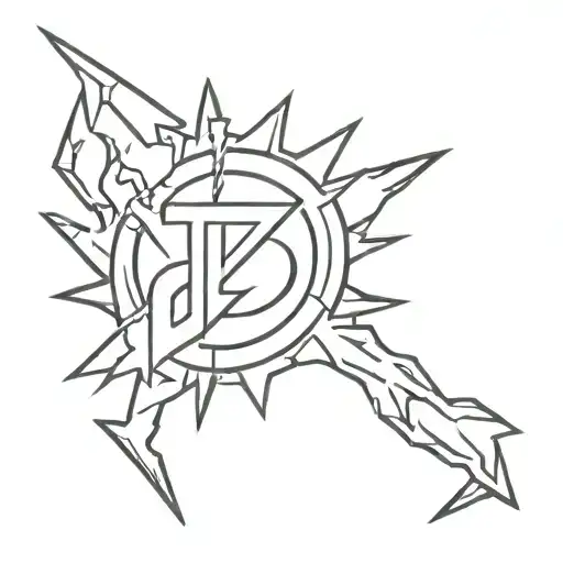 Jojo bizarre adventure villain sign intertwined with lightening  tattoo design idea