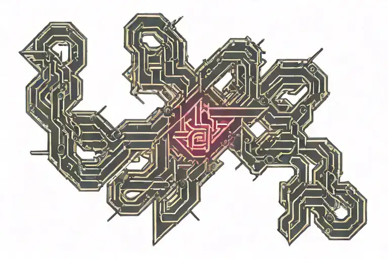 chain blood Zeus tattoo design idea