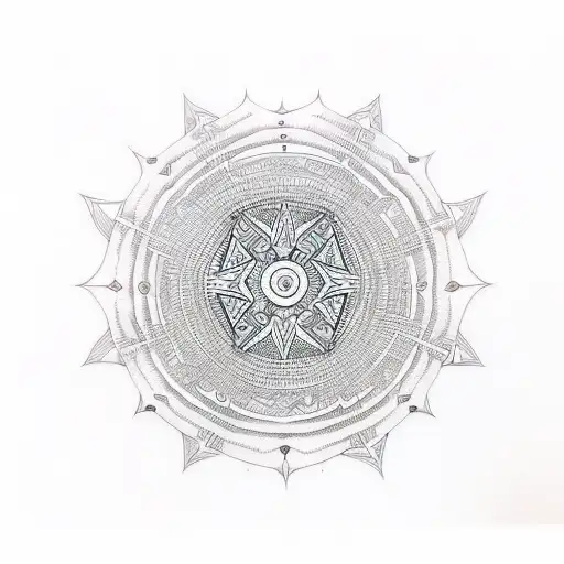 Design a tattoo that merges modern geometric patterns with intricate Maori symbols, symbolizing the client's creative journey and aspirations for harmony and balance. tattoo design idea