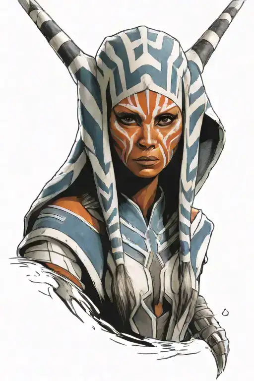 star wars ahsoka tano tattoo design idea