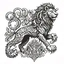 heraldic lion tattoo design idea