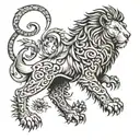heraldic lion tattoo design idea