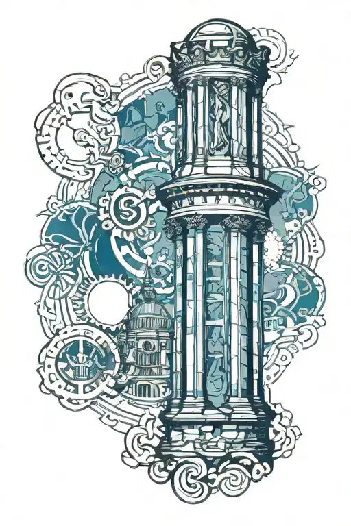 stamp with Oxford monument tattoo design idea